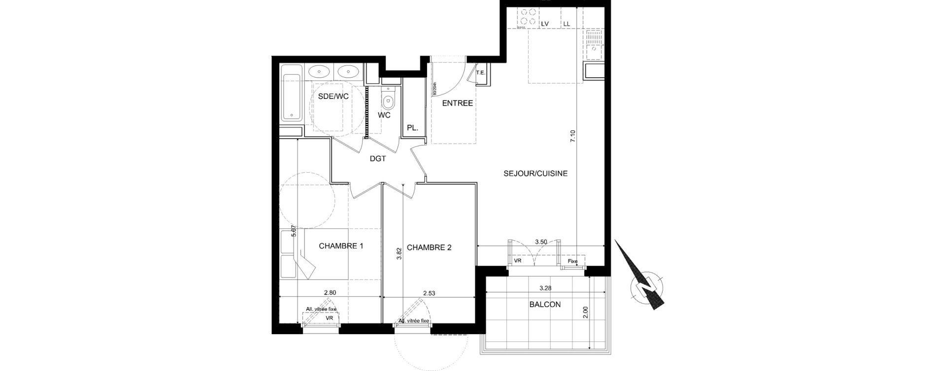 Appartement T3 de 59,90 m2 &agrave; Nice Bellet