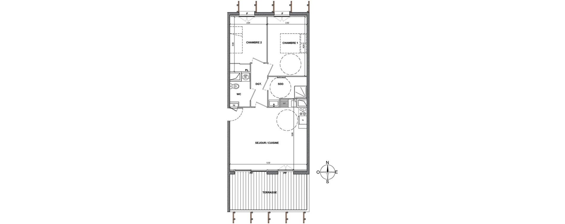Appartement T3 de 58,20 m2 &agrave; Nice Le ray