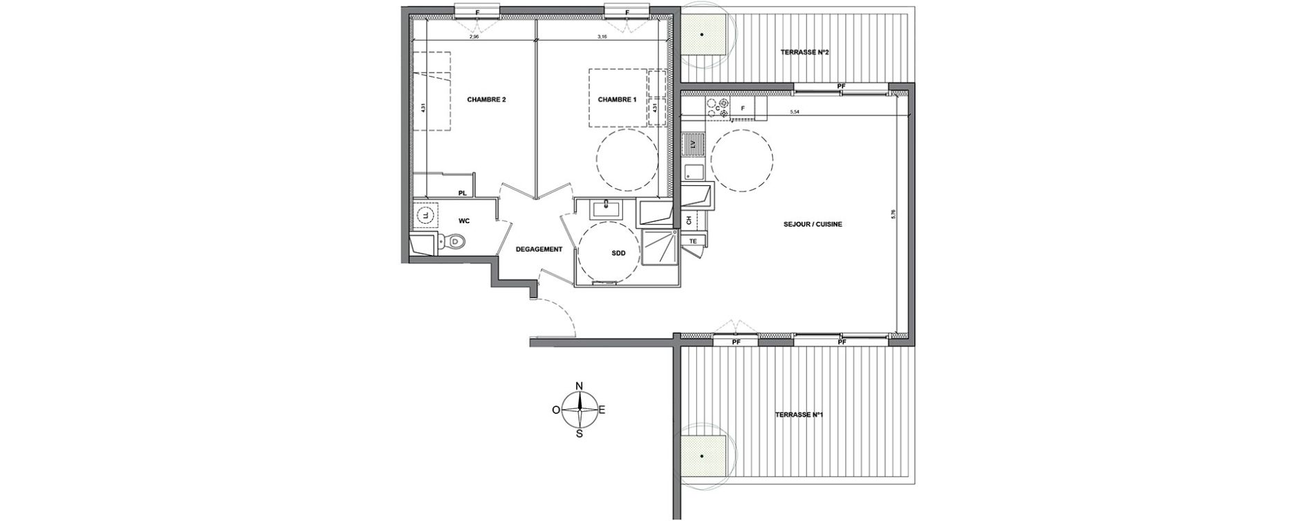 Appartement T3 de 72,30 m2 &agrave; Nice Le ray