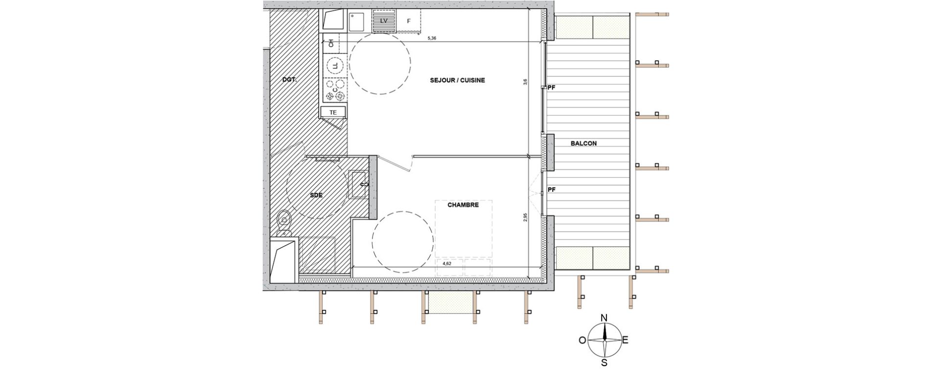 Appartement T2 de 41,50 m2 &agrave; Nice Le ray