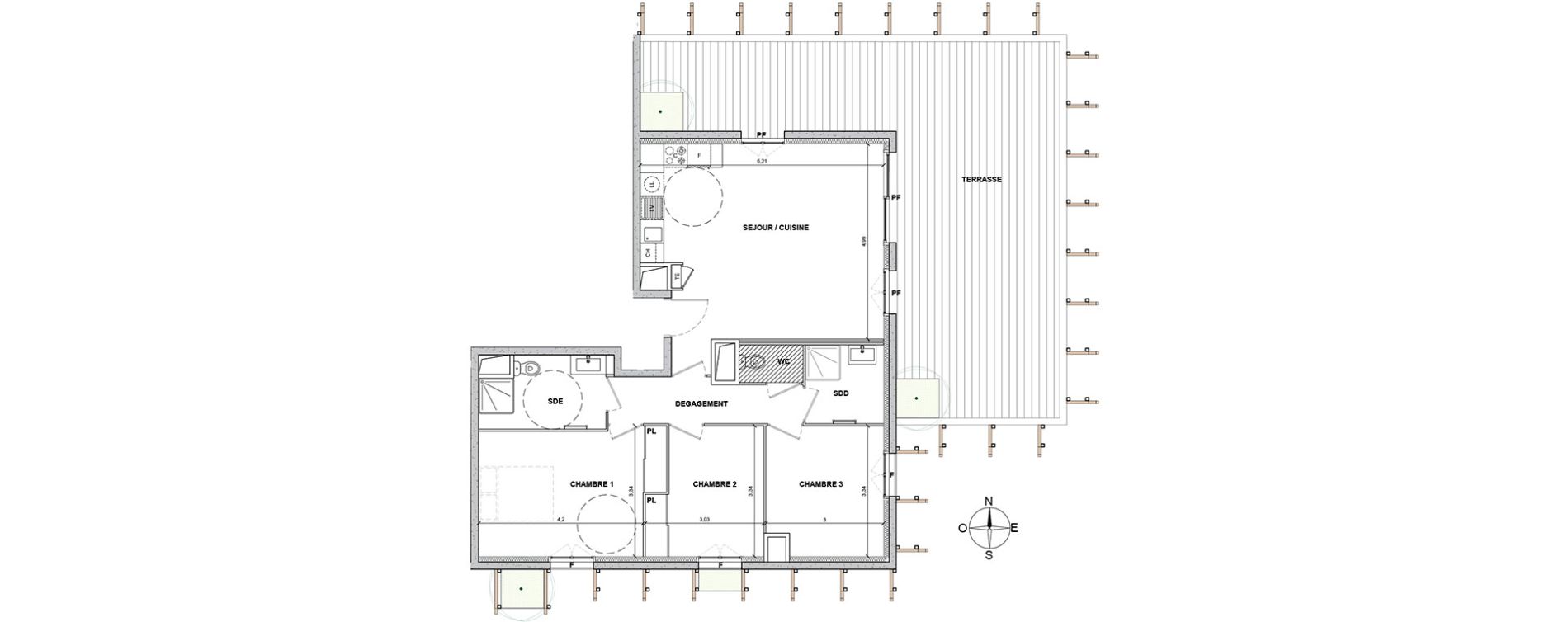 Appartement T4 de 80,30 m2 &agrave; Nice Le ray