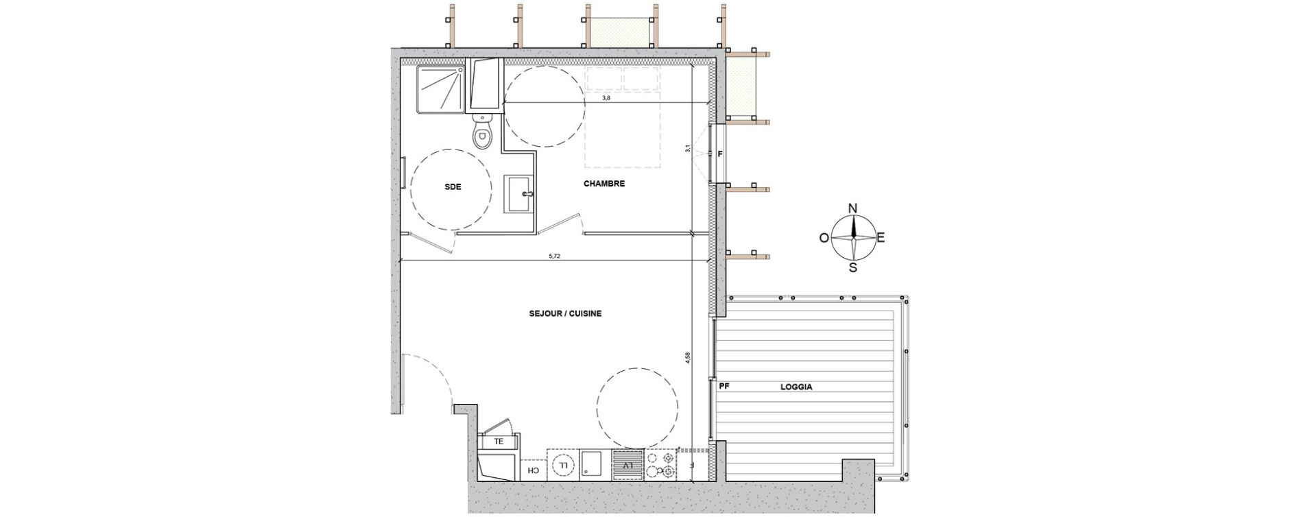 Appartement T2 de 40,50 m2 &agrave; Nice Le ray