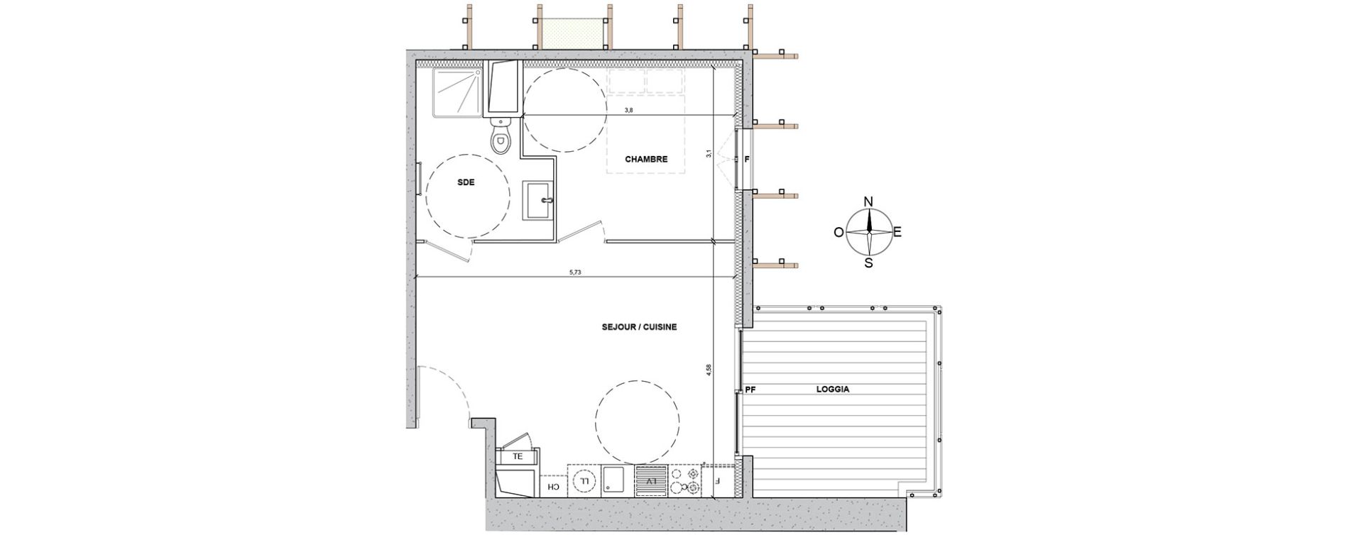 Appartement T2 de 40,50 m2 &agrave; Nice Le ray