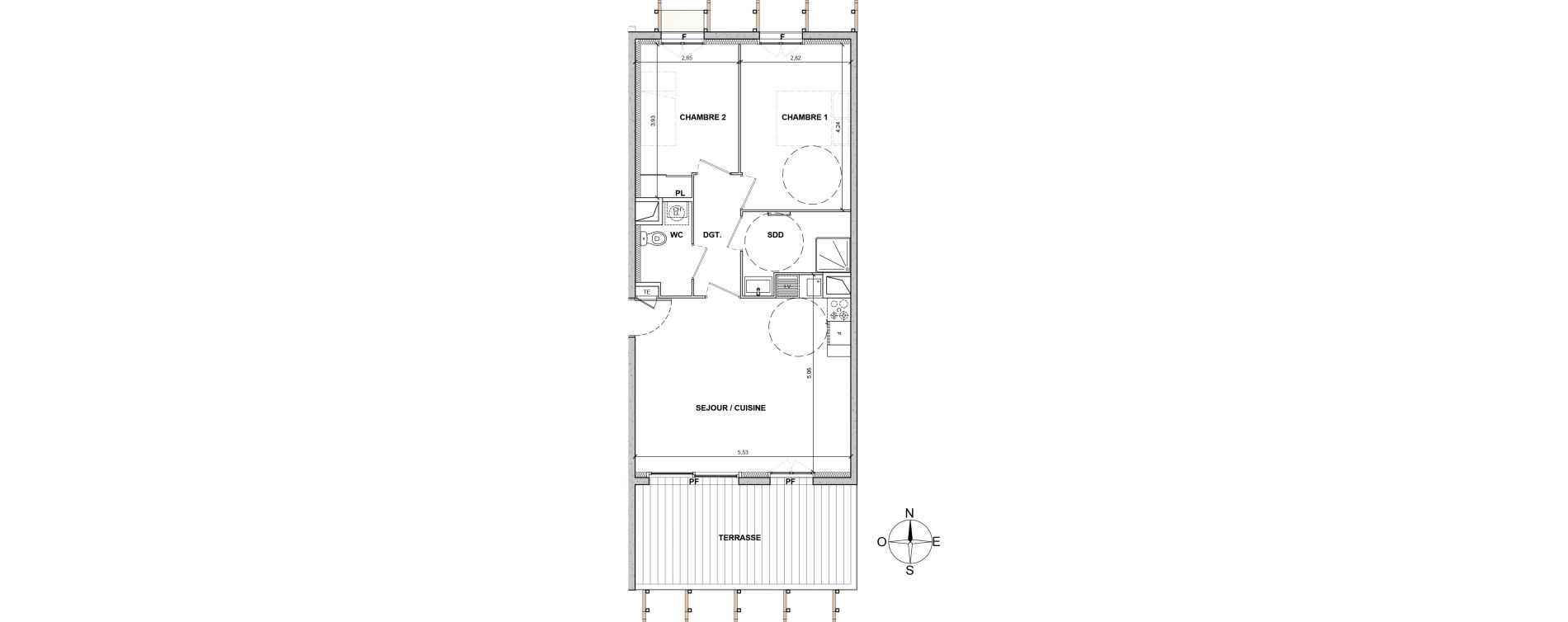 Appartement T3 de 57,50 m2 &agrave; Nice Le ray