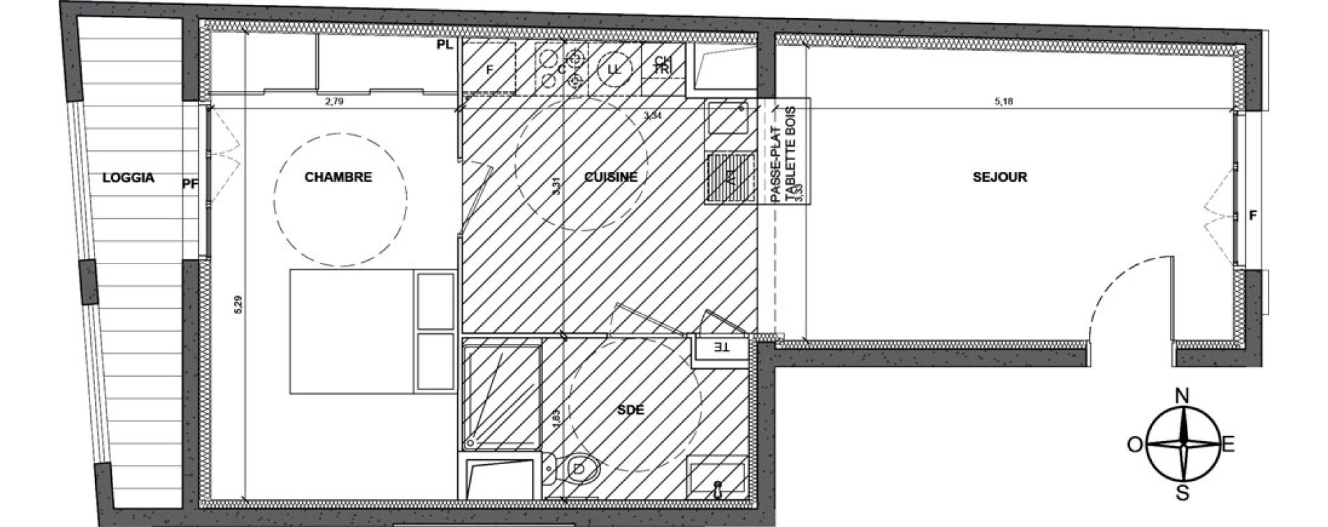 Appartement T2 de 47,80 m2 &agrave; Nice Le ray