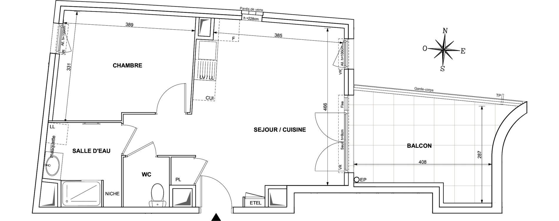 Appartement T2 de 44,80 m2 &agrave; Nice Saint roch