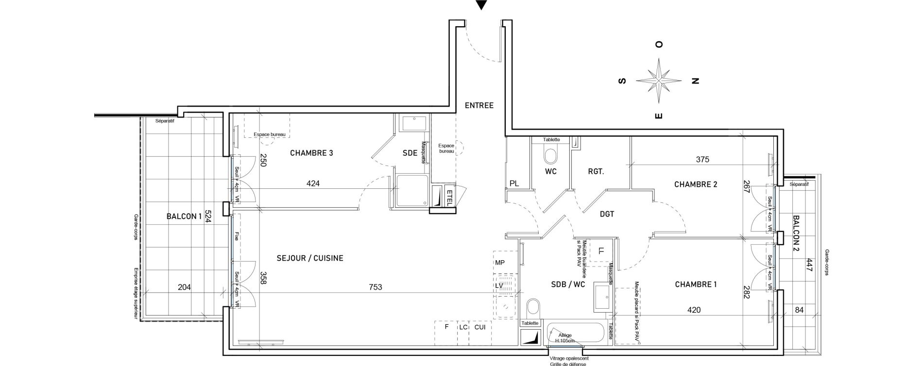 Appartement T4 de 83,73 m2 &agrave; Nice Saint isidore