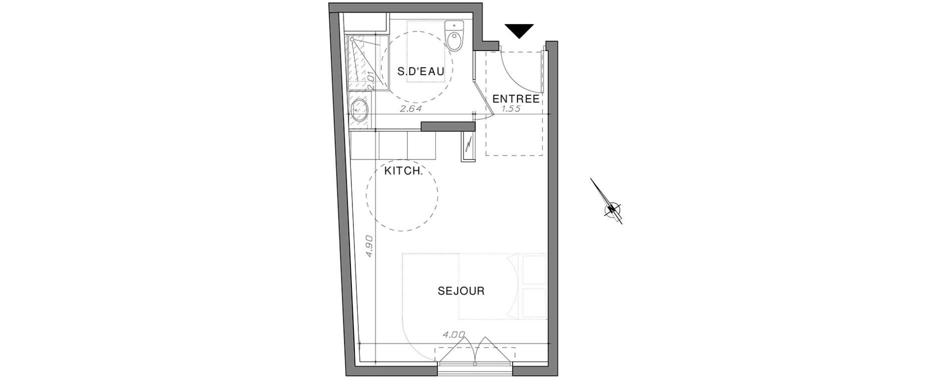 Appartement T1 de 28,85 m2 &agrave; Nice La madeleine