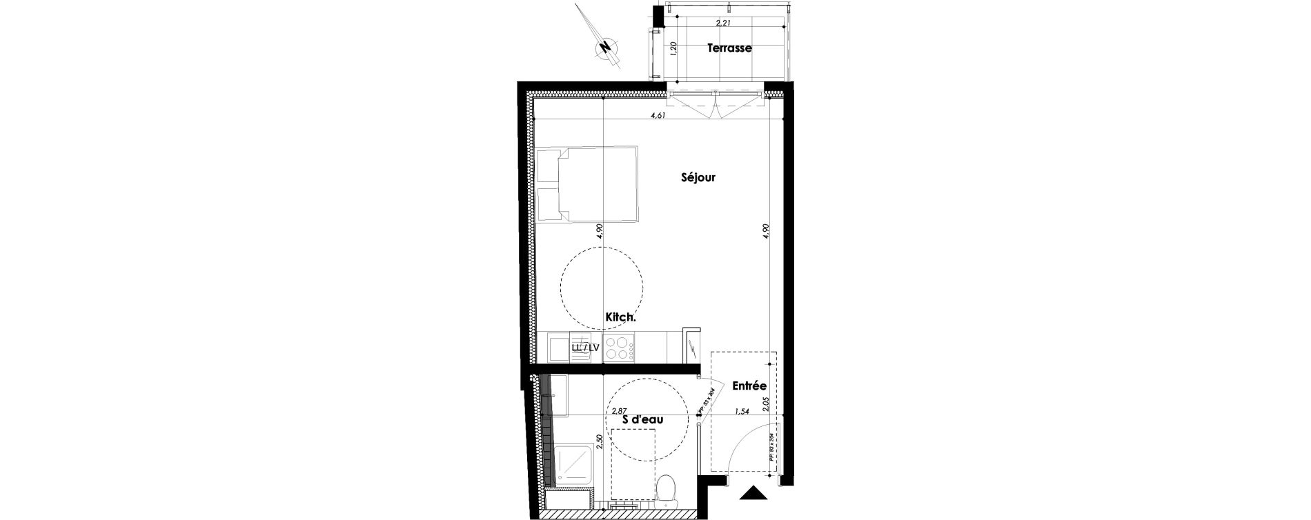 Appartement T1 de 32,20 m2 &agrave; Nice La madeleine