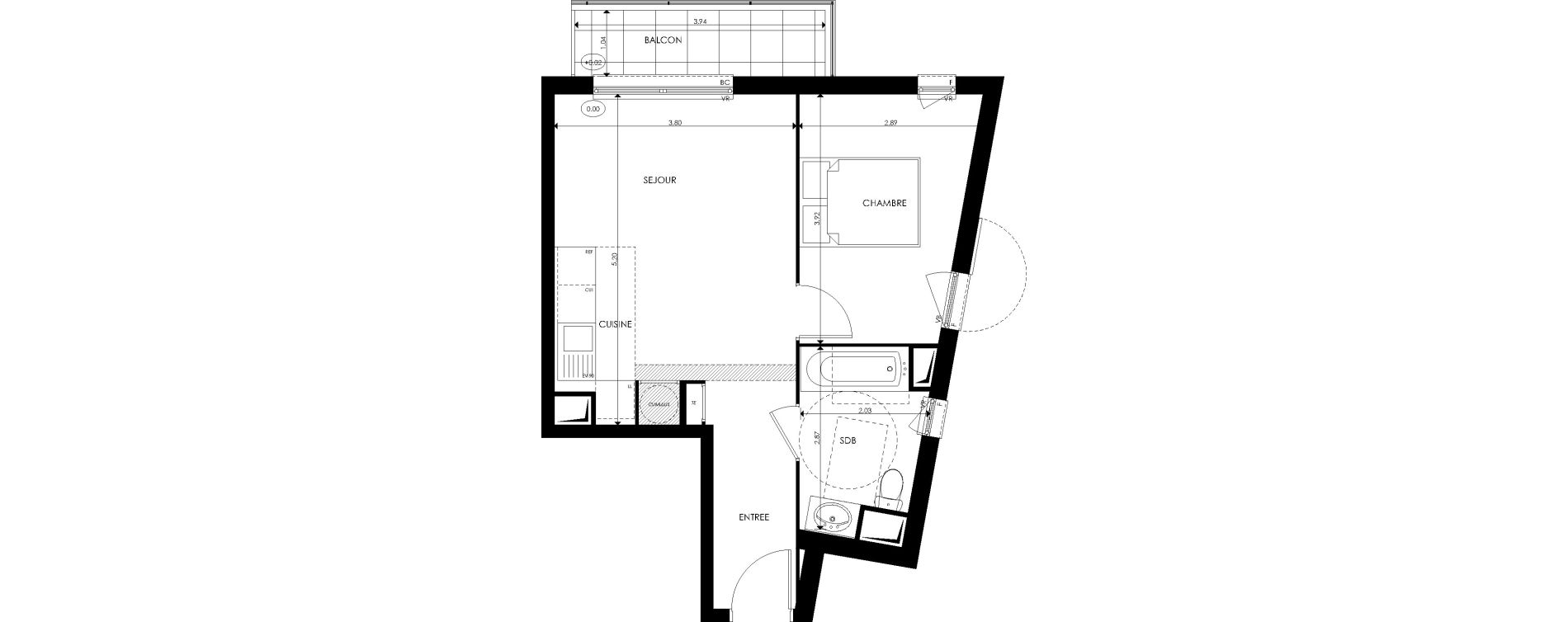 Appartement T2 de 38,00 m2 &agrave; Nice Saint sylvestre