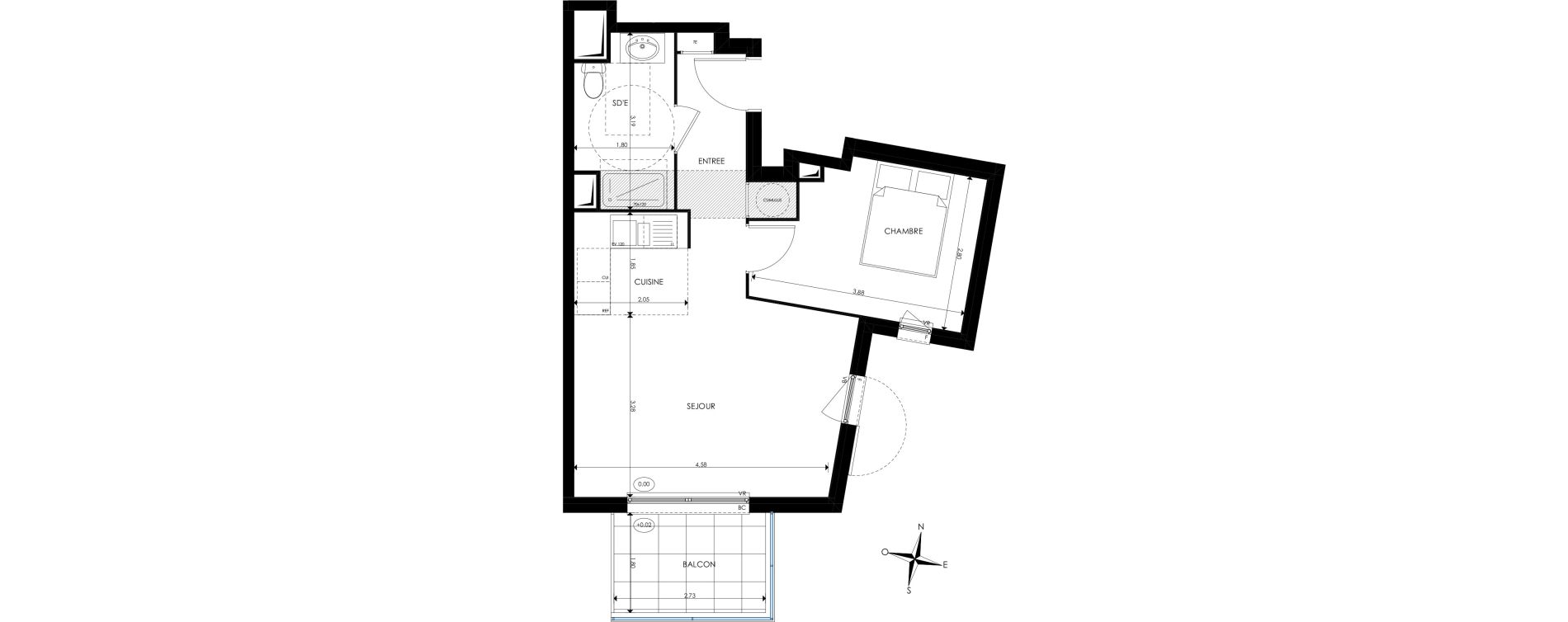 Appartement T2 de 41,60 m2 &agrave; Nice Saint sylvestre