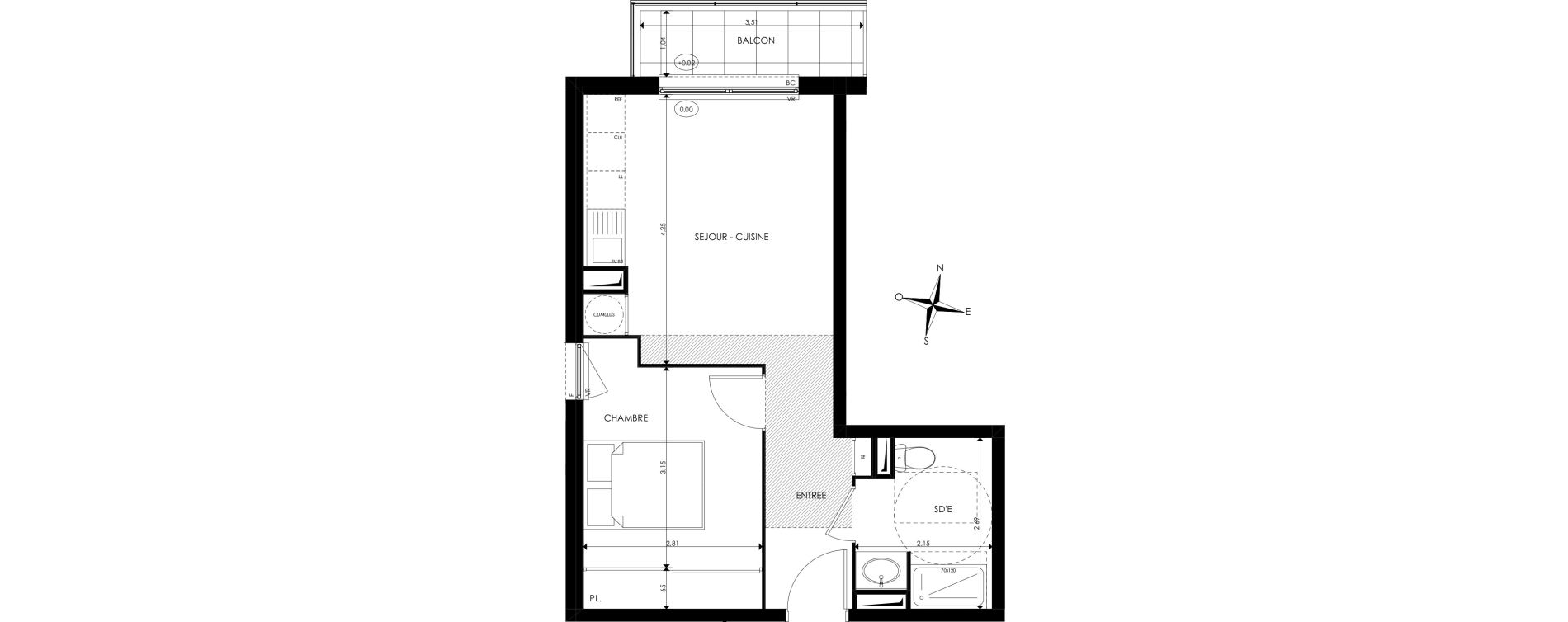 Appartement T2 de 37,70 m2 &agrave; Nice Saint sylvestre