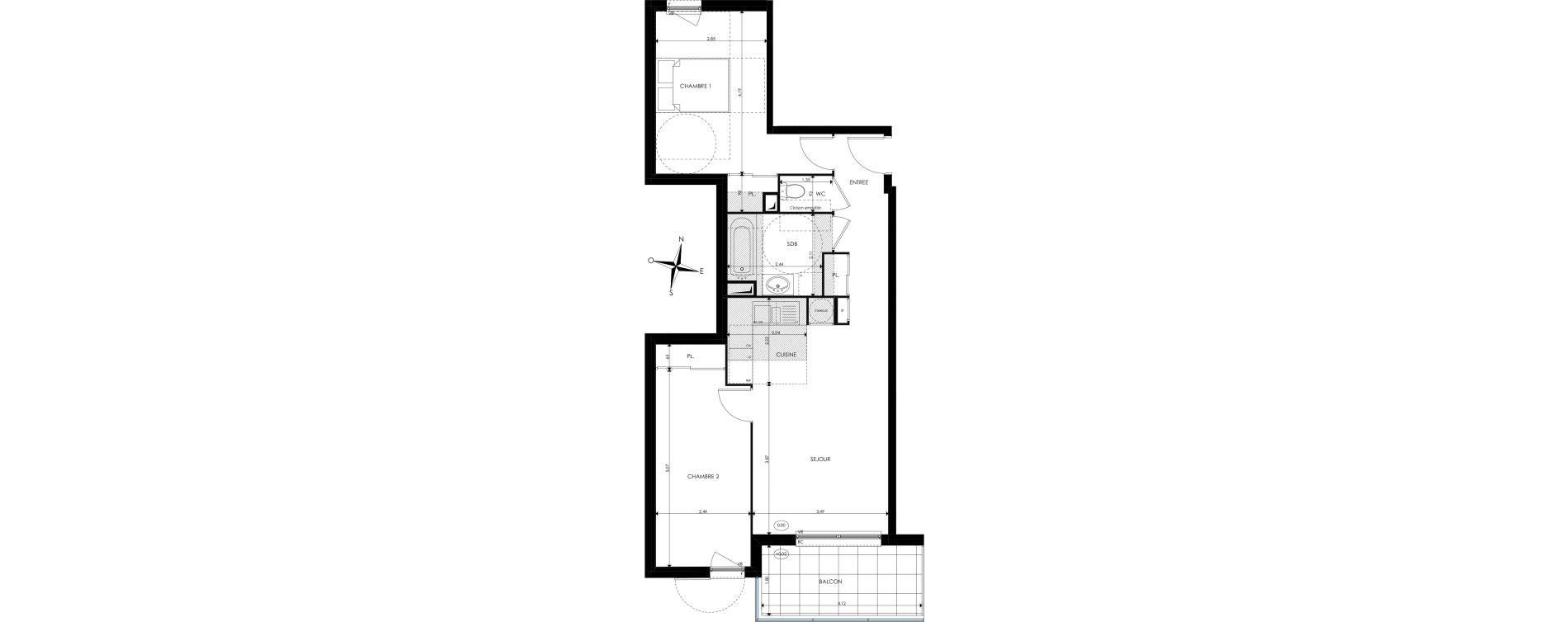 Appartement T3 de 63,50 m2 &agrave; Nice Saint sylvestre