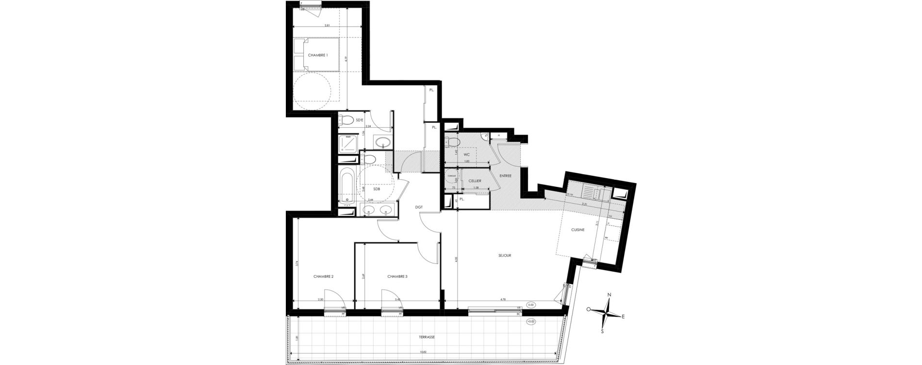 Appartement T4 de 91,80 m2 &agrave; Nice Saint sylvestre