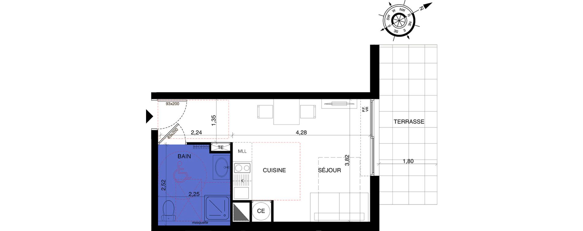 Appartement T2 de 39,70 m2 &agrave; Nice Nice st maurice