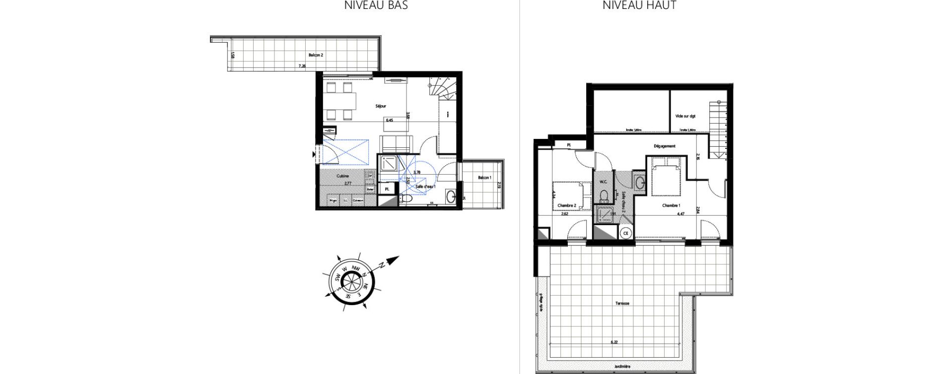 Duplex T3 de 77,40 m2 &agrave; Nice Nice st maurice