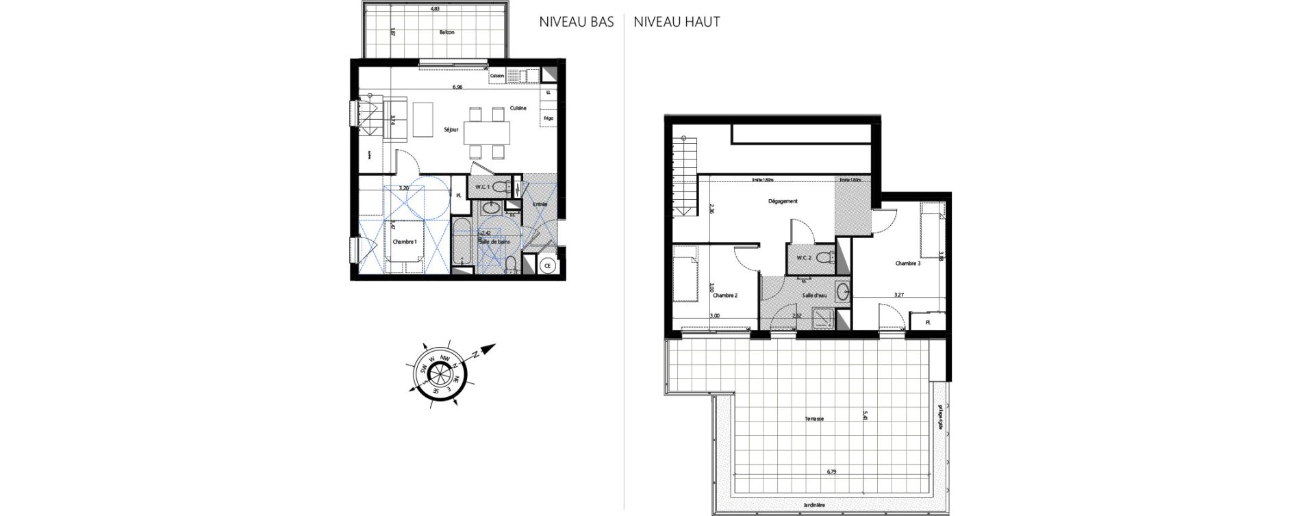 Duplex T4 de 89,30 m2 &agrave; Nice Nice st maurice