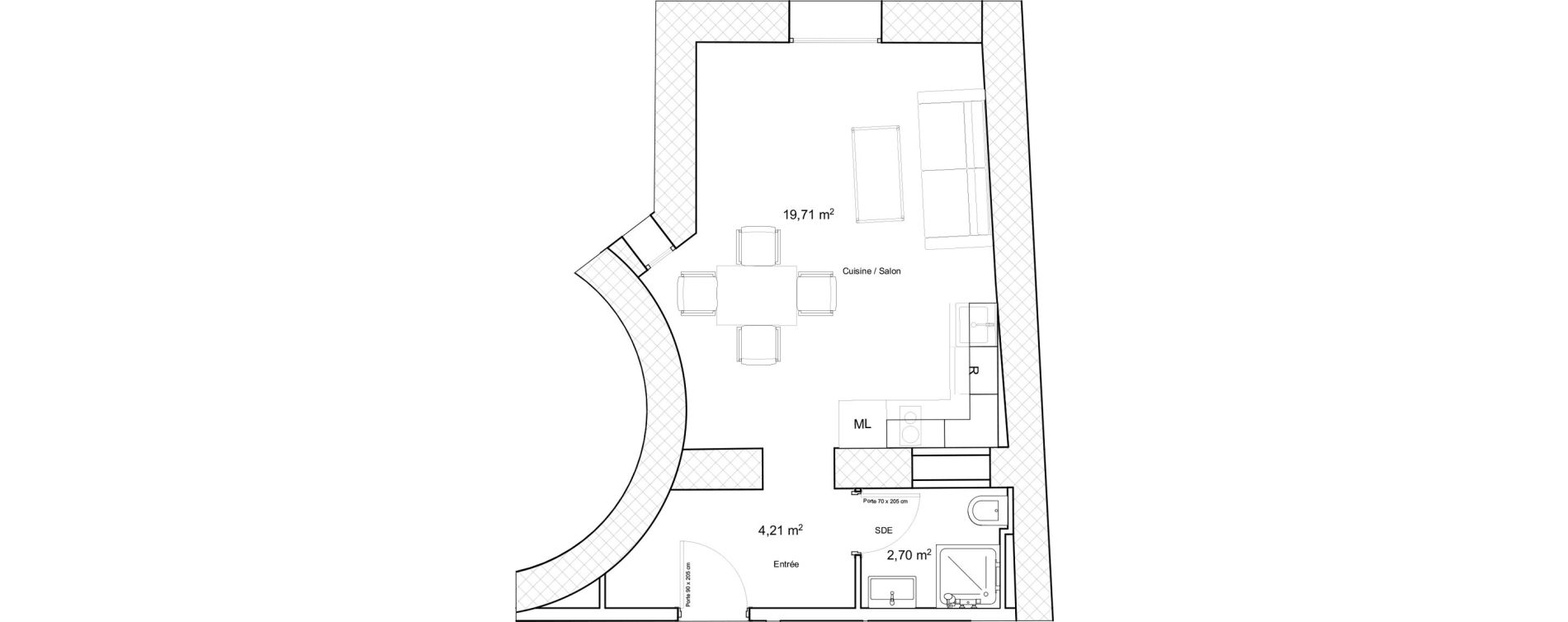 Appartement T1 de 26,62 m2 &agrave; Nice Carre d or