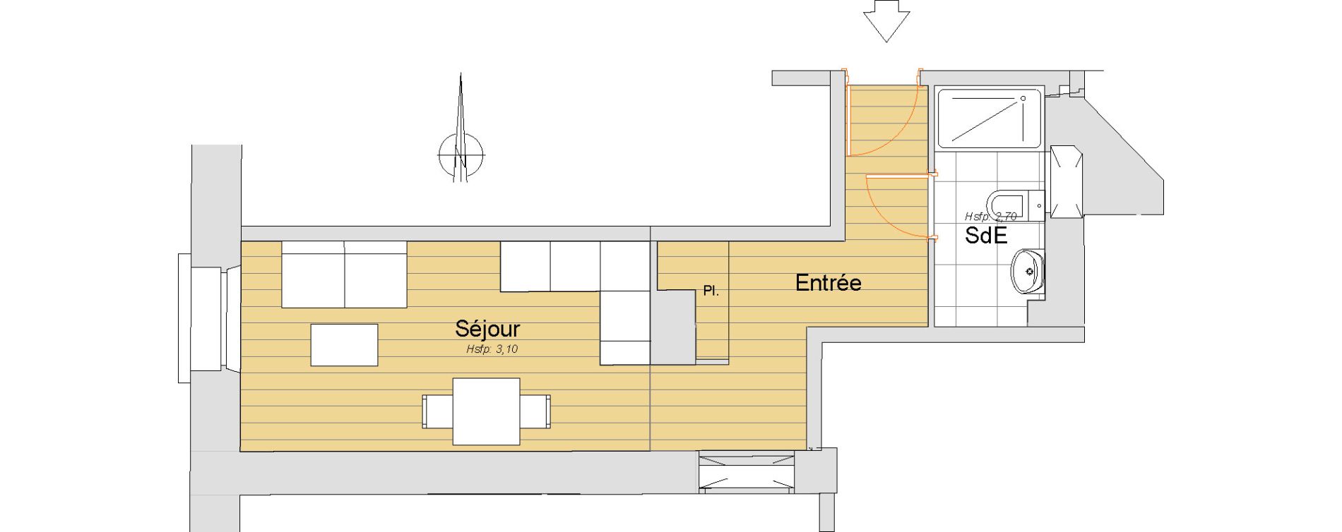 Appartement T1 de 23,82 m2 &agrave; Nice Carre d or