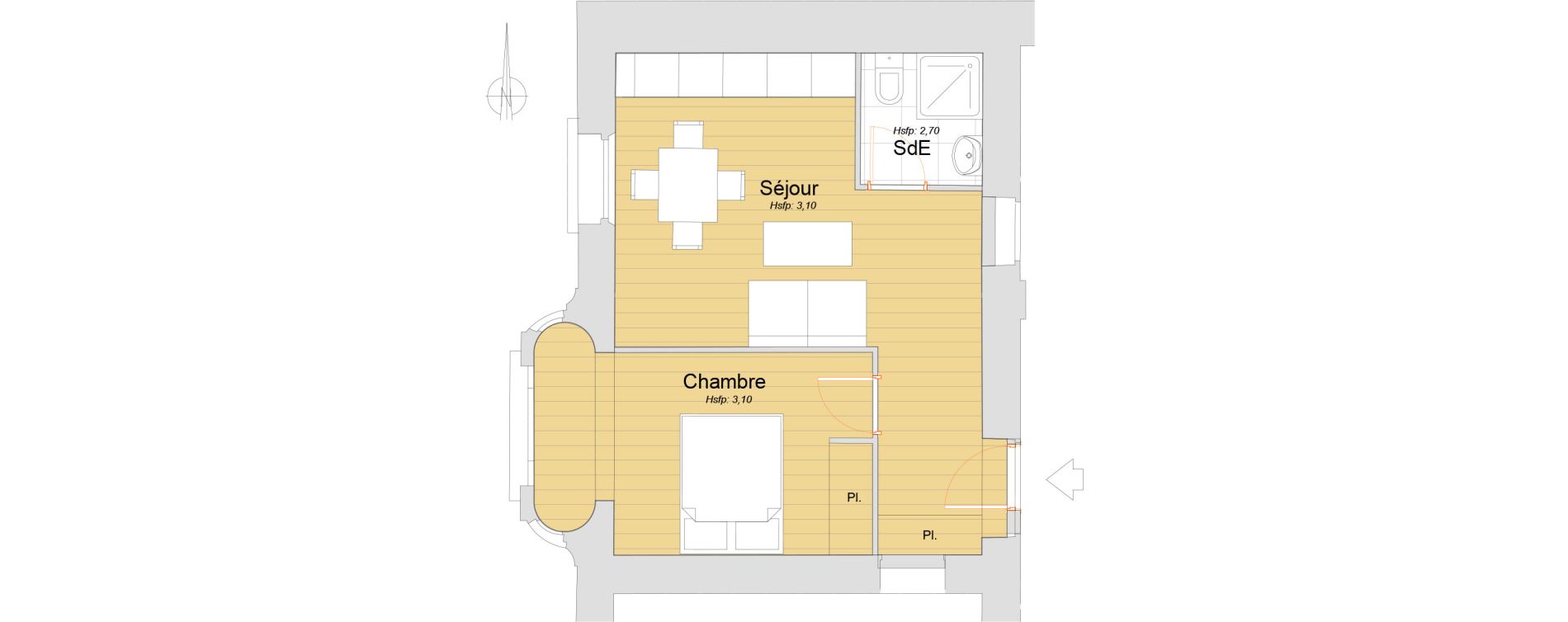 Appartement T2 de 36,46 m2 &agrave; Nice Carre d or