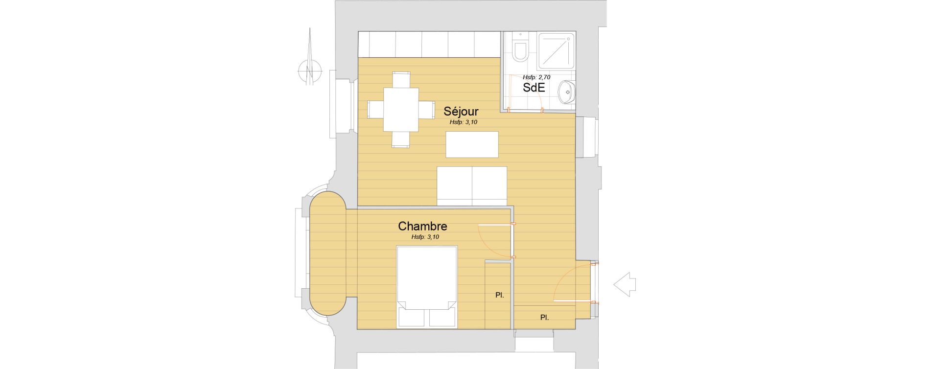 Appartement T2 de 36,05 m2 &agrave; Nice Carre d or