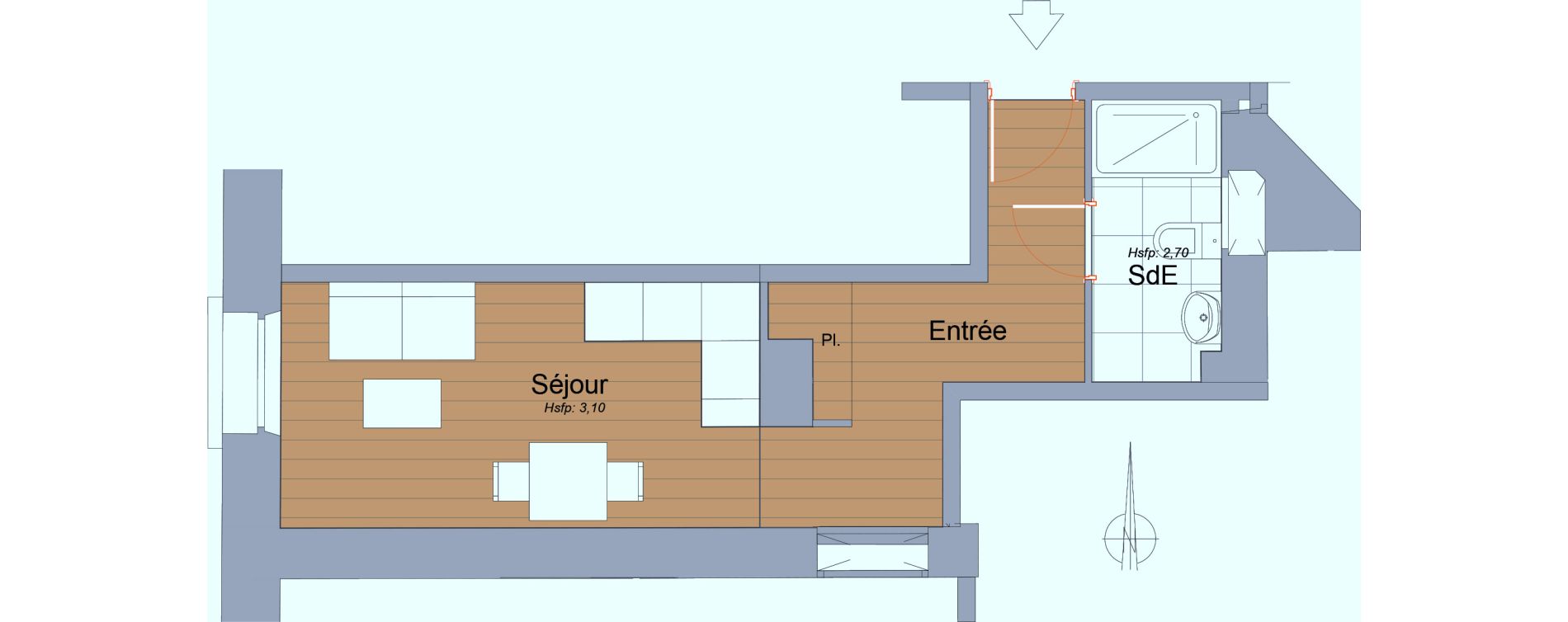 Appartement T1 de 22,93 m2 &agrave; Nice Carre d or