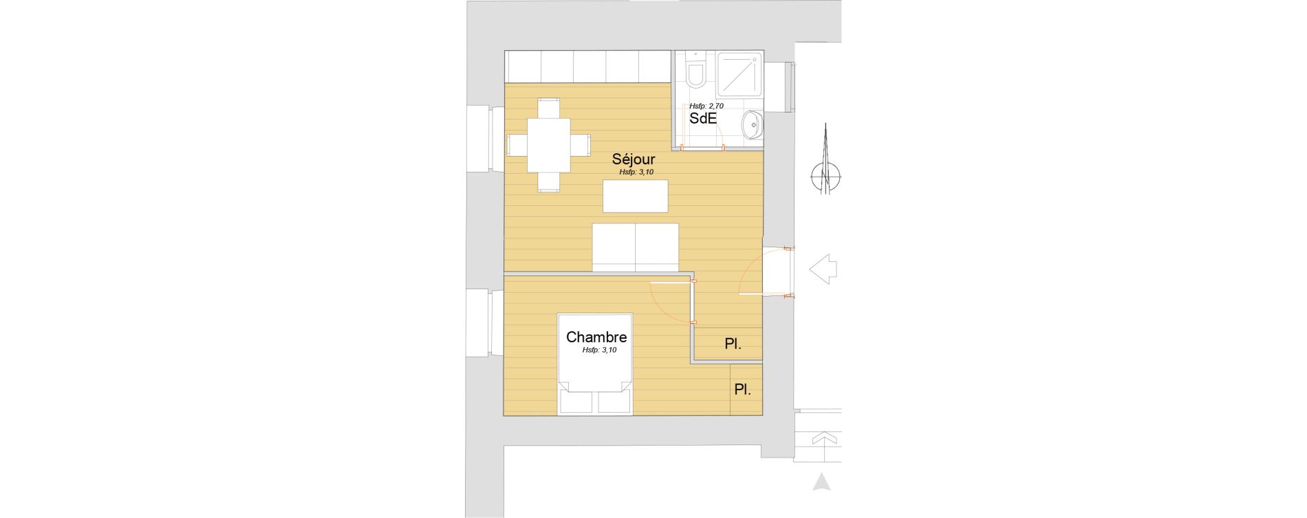 Appartement T2 de 31,65 m2 &agrave; Nice Carre d or