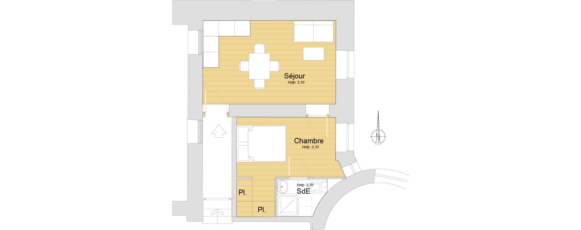 Appartement T2 de 29,70 m2 &agrave; Nice Carre d or