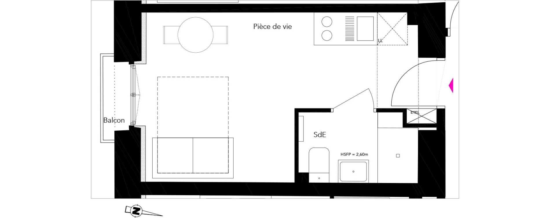 Appartement T1 de 18,41 m2 &agrave; Nice La liberation