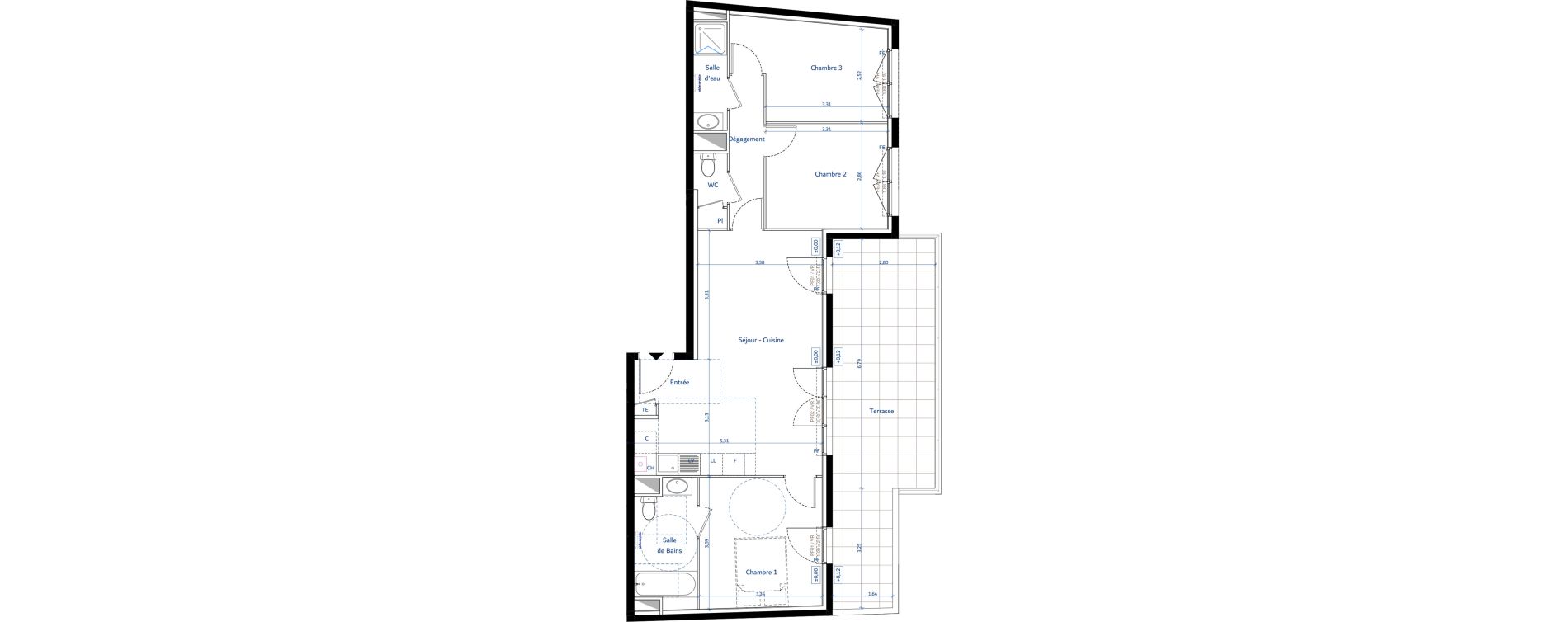 Appartement T4 de 73,37 m2 &agrave; Nice Saint sylvestre