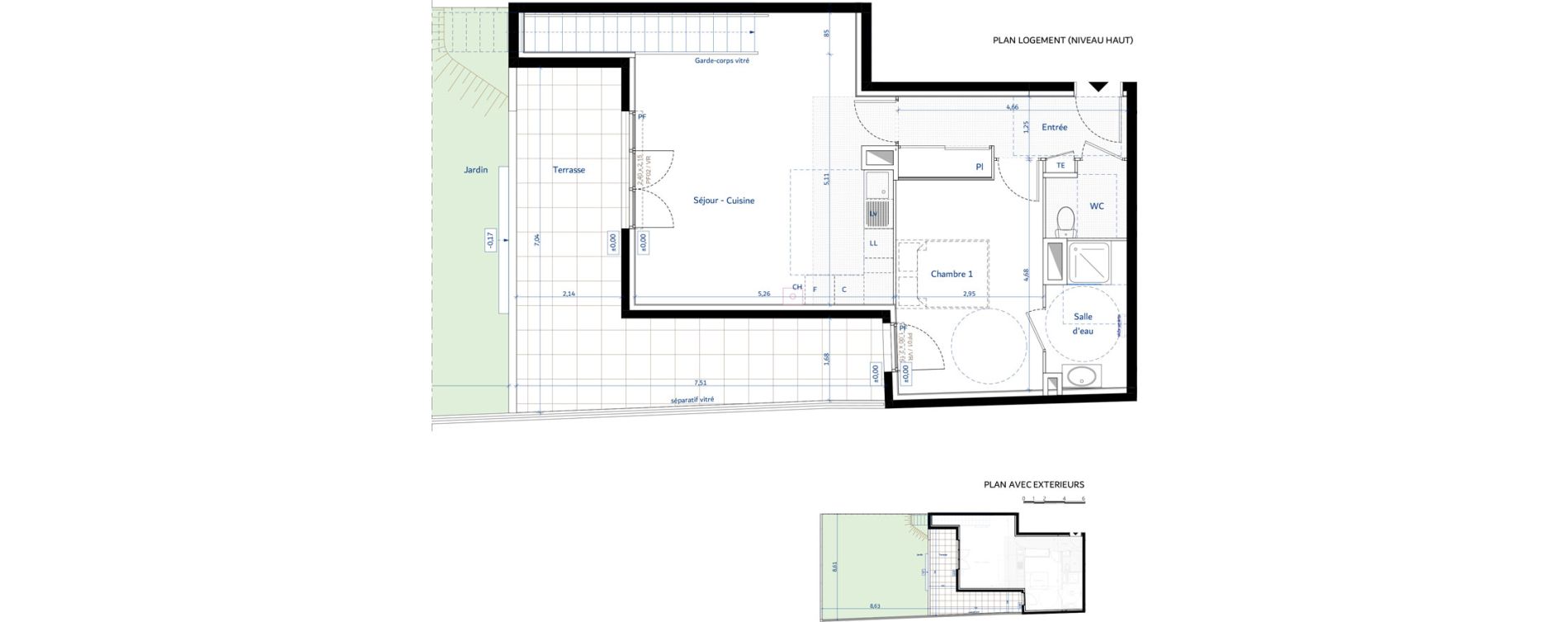 Duplex T4 de 96,49 m2 &agrave; Nice Saint sylvestre