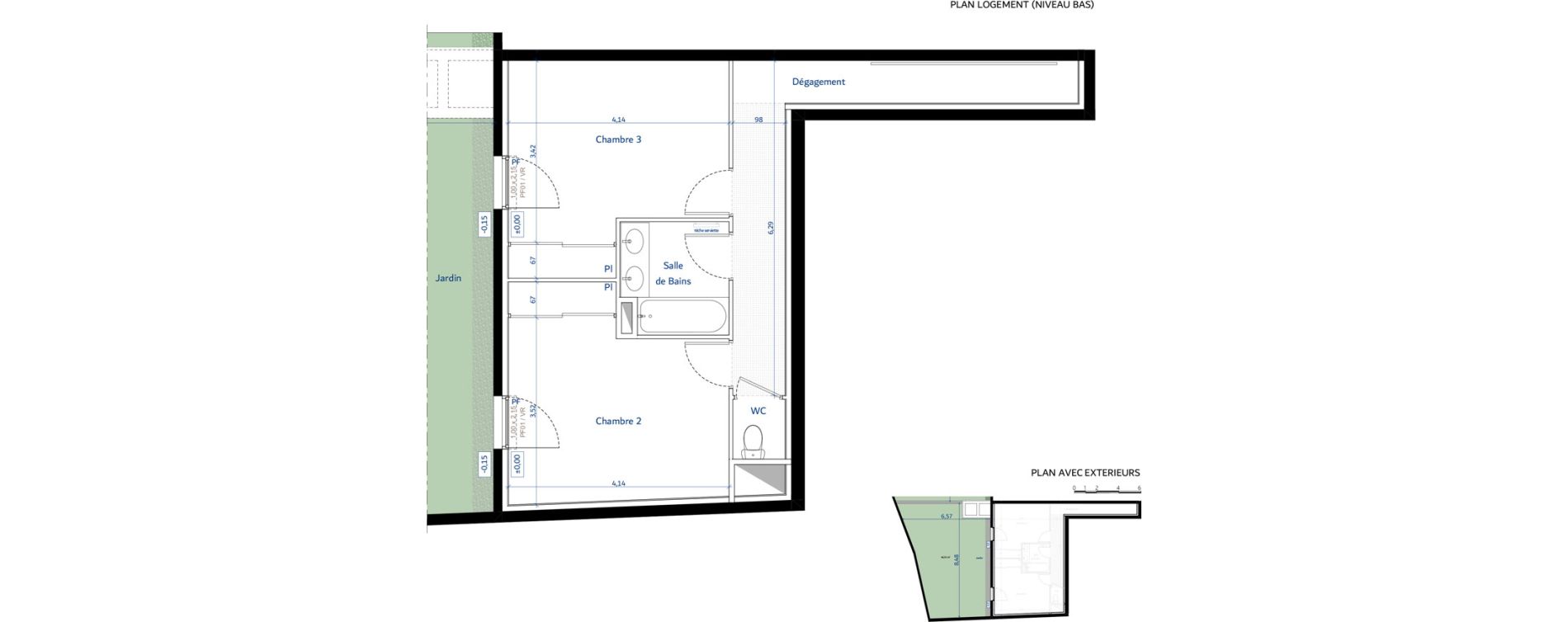 Duplex T4 de 96,49 m2 &agrave; Nice Saint sylvestre