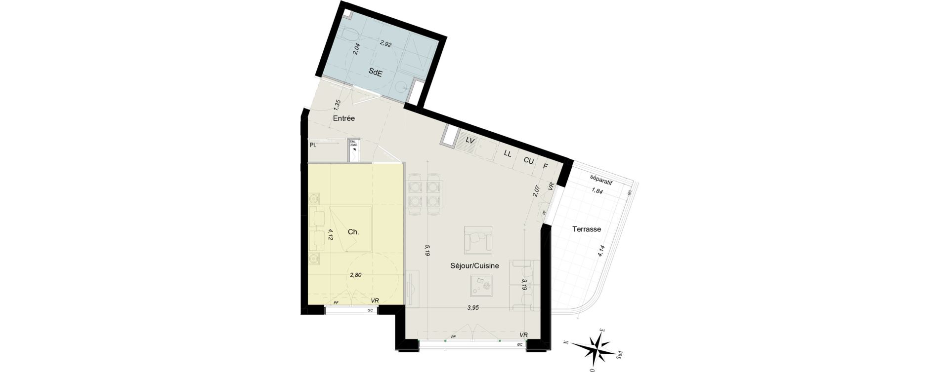 Appartement T2 de 47,05 m2 &agrave; Nice La liberation