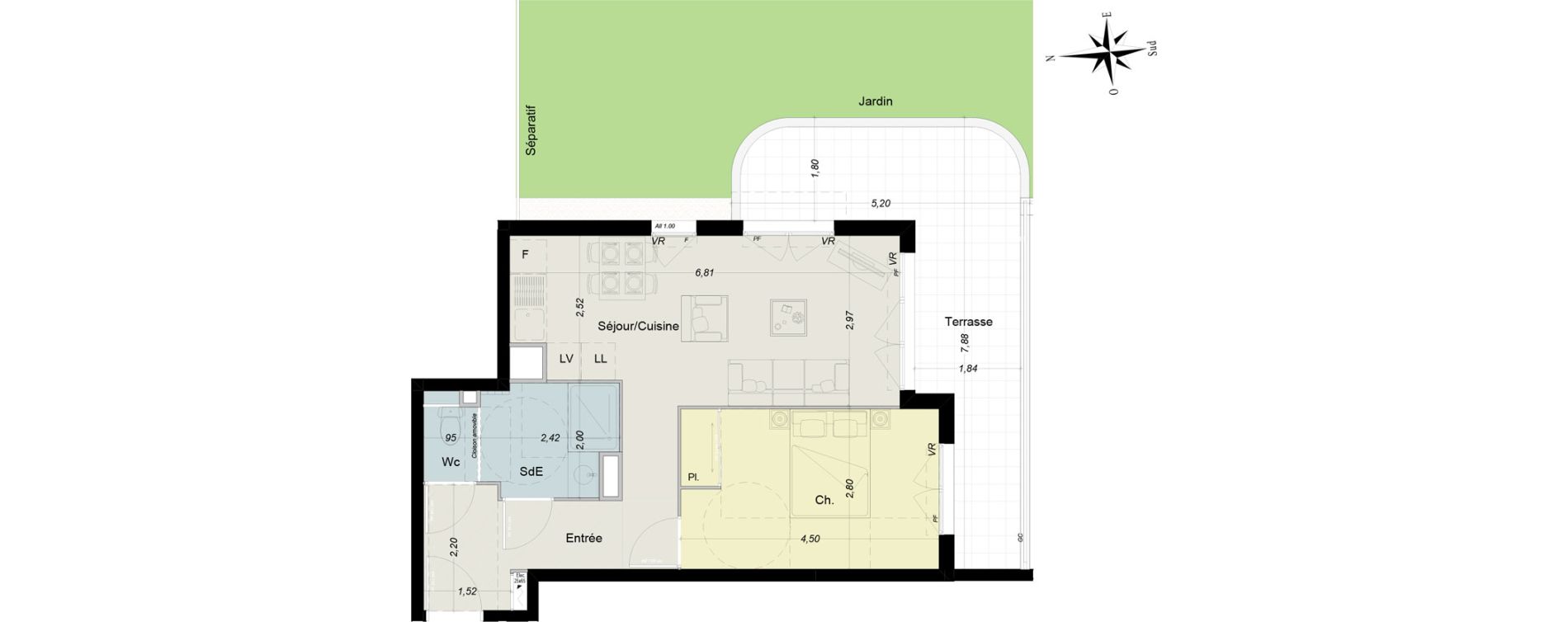 Appartement T2 de 45,60 m2 &agrave; Nice La liberation