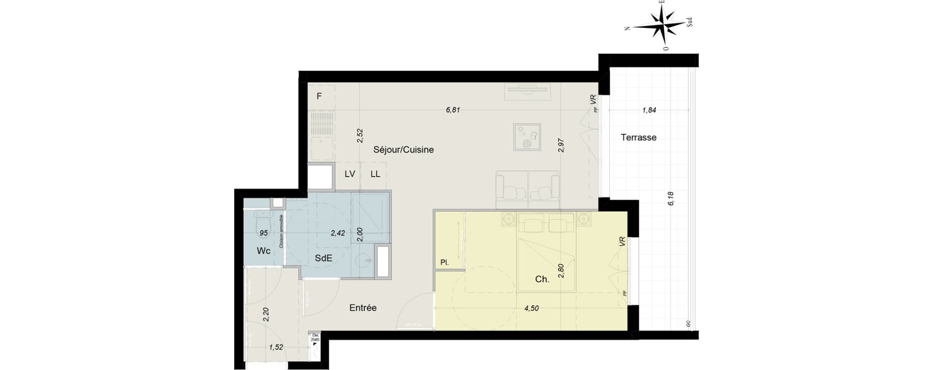 Appartement T2 de 45,60 m2 &agrave; Nice La liberation