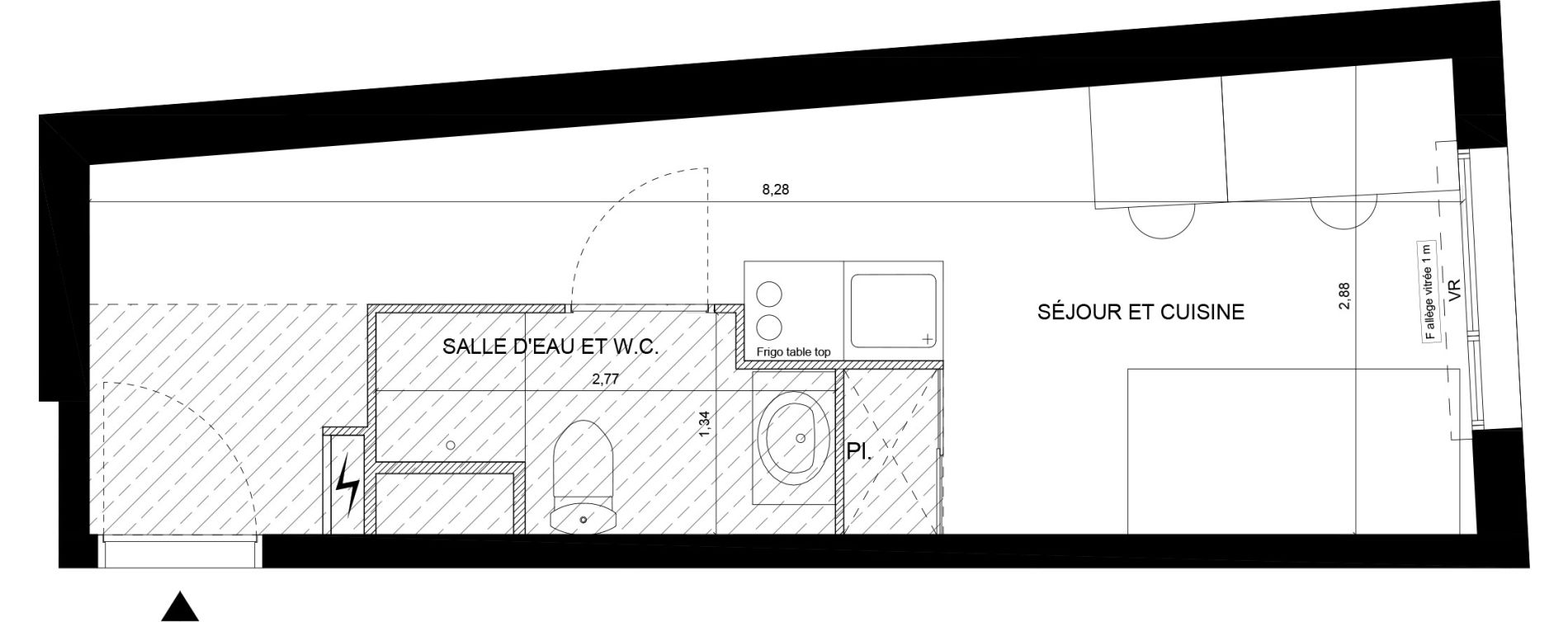 Appartement T1 de 20,36 m2 &agrave; Nice La bornala