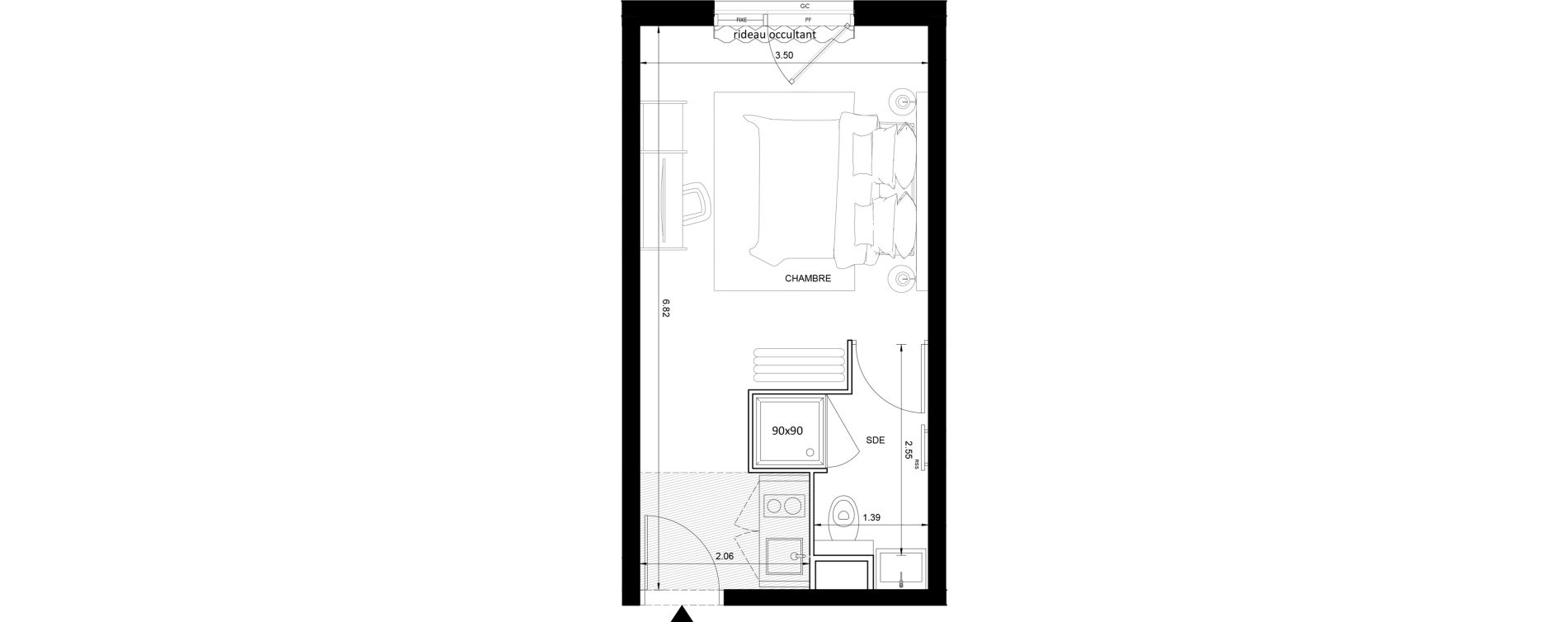 Studio meubl&eacute; de 22,99 m2 &agrave; Nice Grand ar&eacute;nas