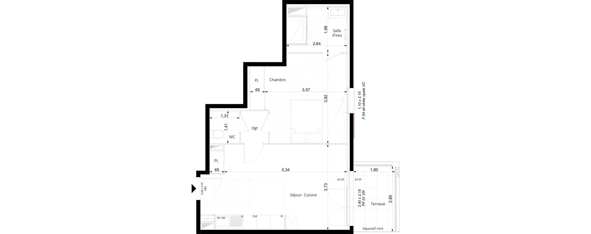 Appartement T2 de 45,45 m2 &agrave; Nice La madeleine