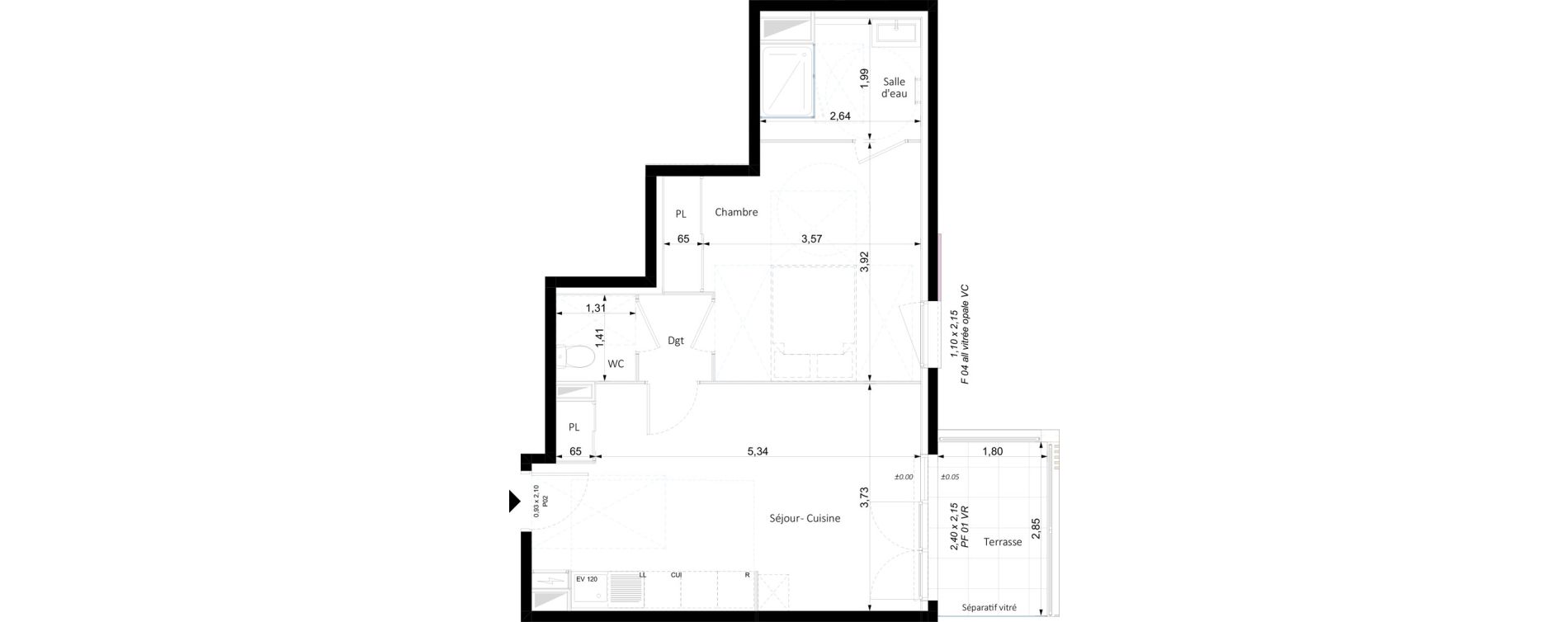 Appartement T2 de 45,45 m2 &agrave; Nice La madeleine