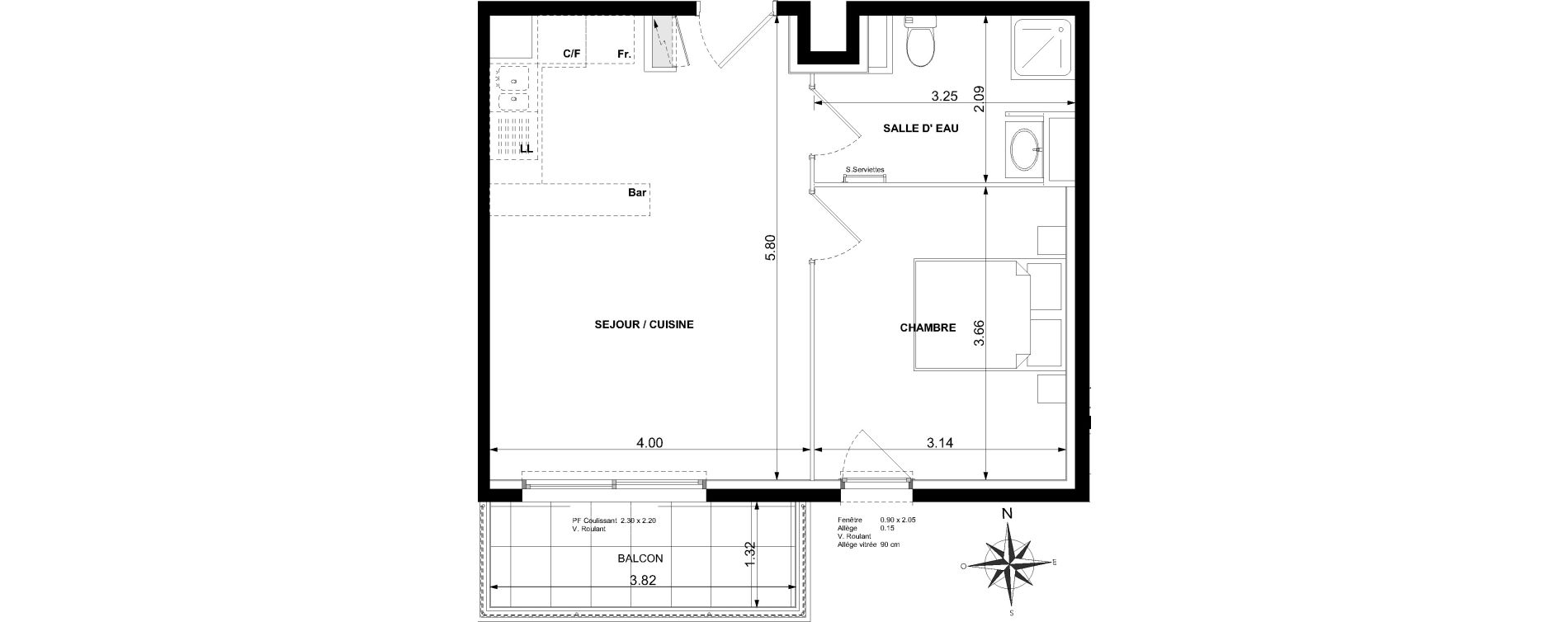 Appartement T2 de 39,50 m2 &agrave; Nice Saint roch