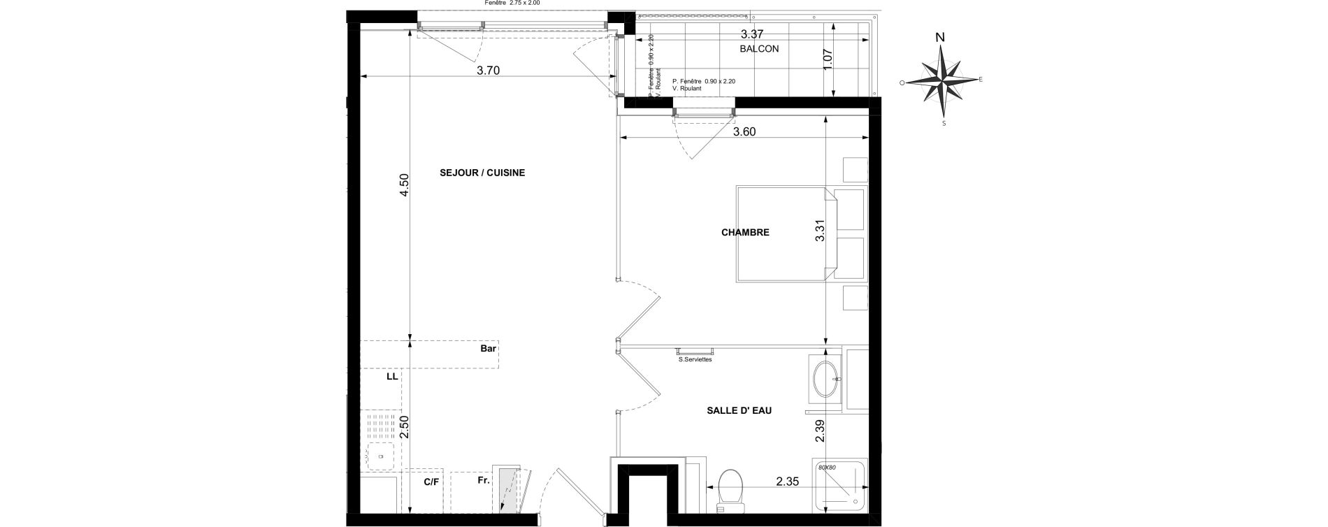 Appartement T2 de 44,20 m2 &agrave; Nice Saint roch