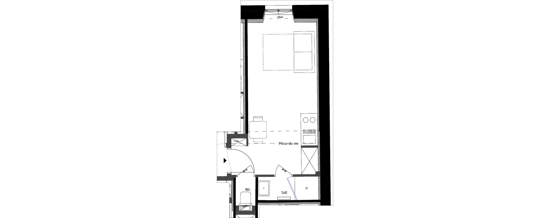 Appartement T1 de 20,39 m2 &agrave; Nice Carre d or