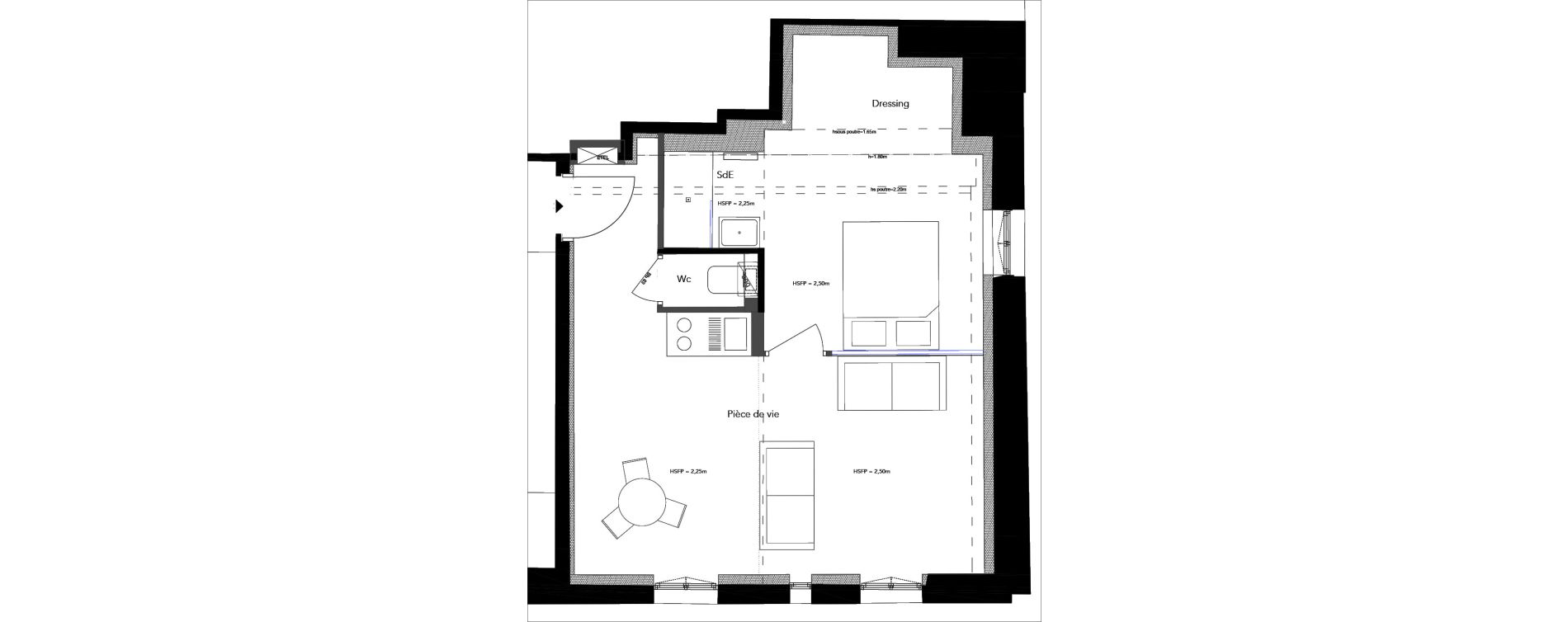 Appartement T1 bis de 37,42 m2 &agrave; Nice Carre d or