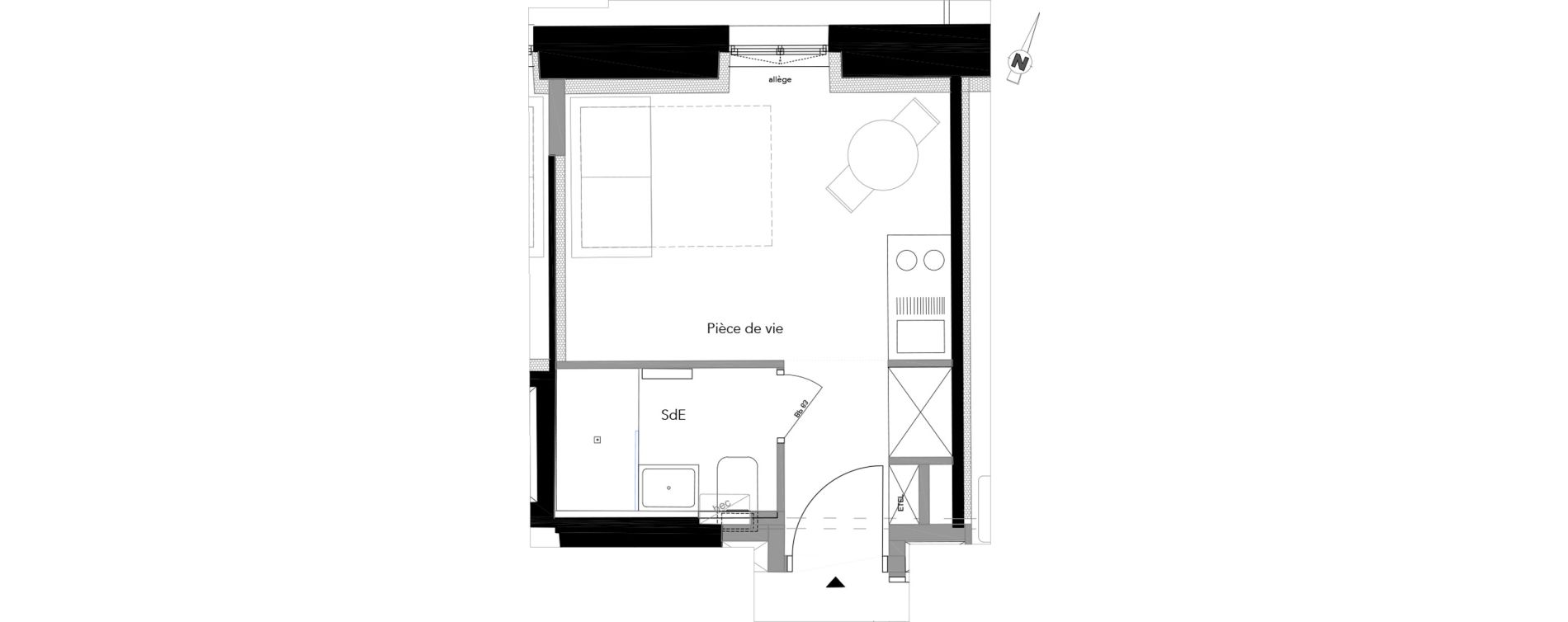 Appartement T1 de 16,57 m2 &agrave; Nice Carre d or