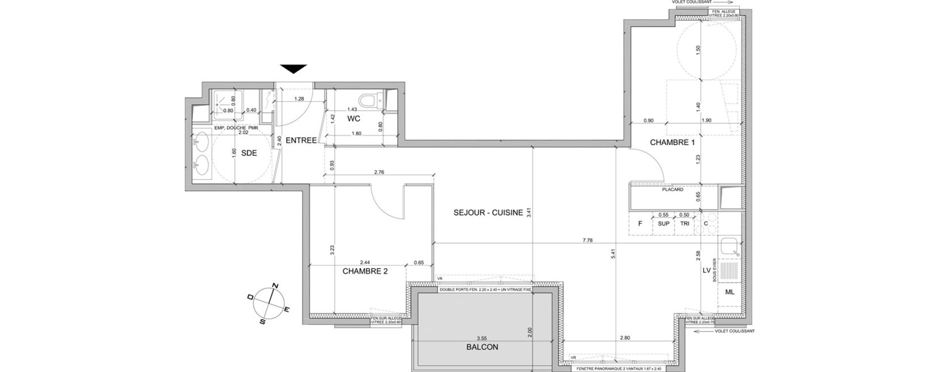 Appartement T3 de 63,20 m2 &agrave; Nice Cessole