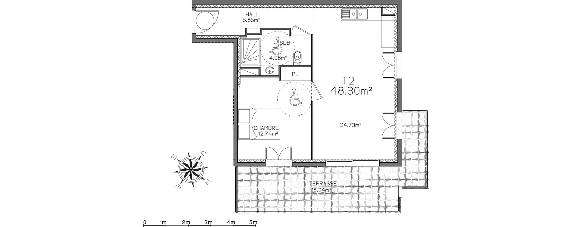 Appartement T2 de 48,30 m2 &agrave; Nice Saint antoine