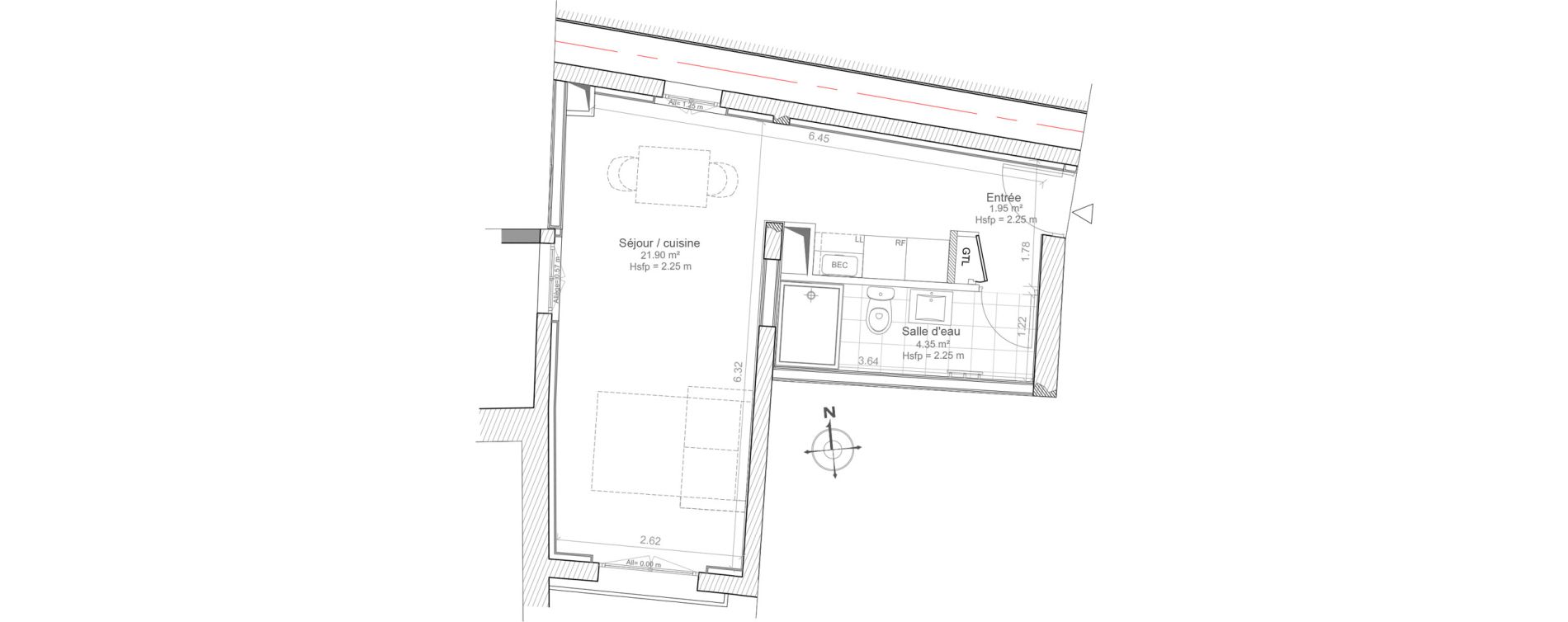 Appartement T1 de 28,20 m2 &agrave; Nice Vernier