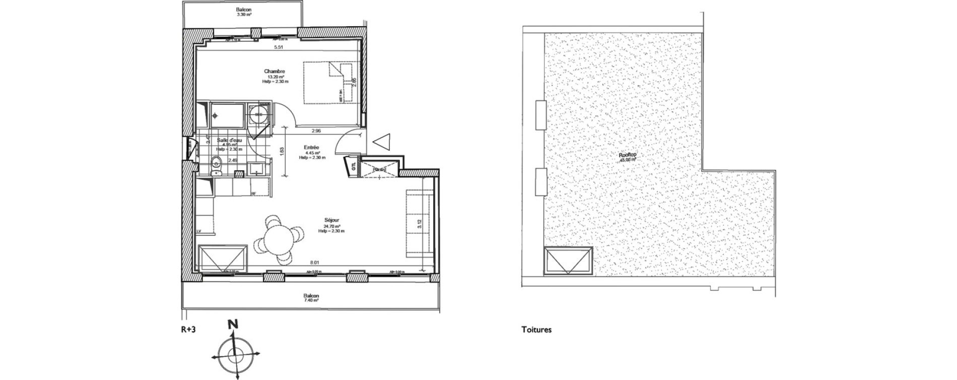 Appartement T2 de 47,30 m2 &agrave; Nice Vernier