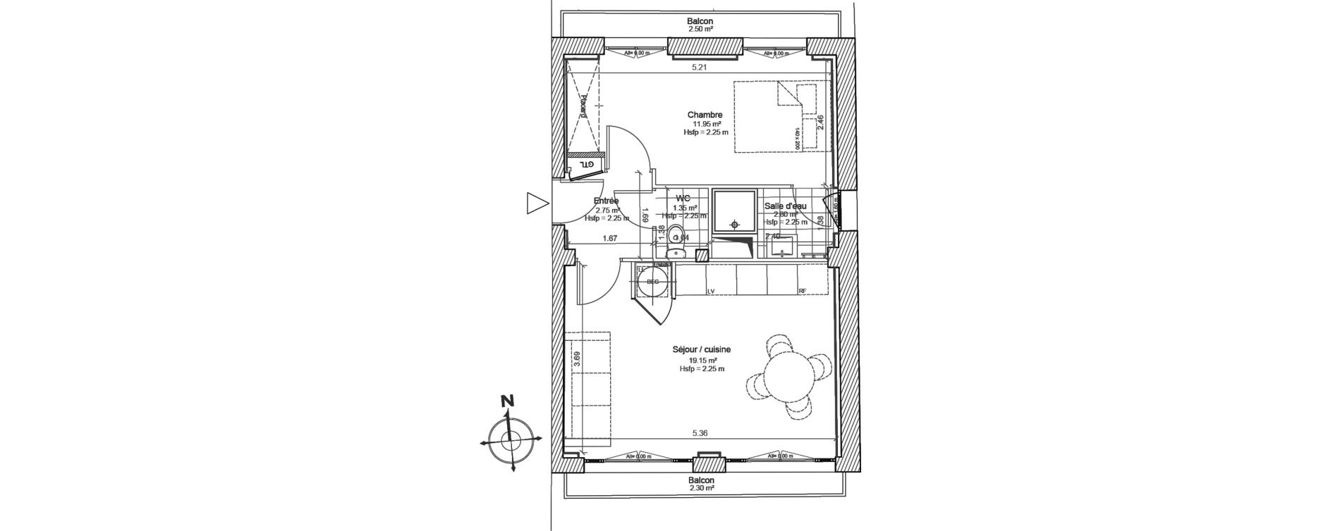 Appartement T2 de 38,00 m2 &agrave; Nice Vernier
