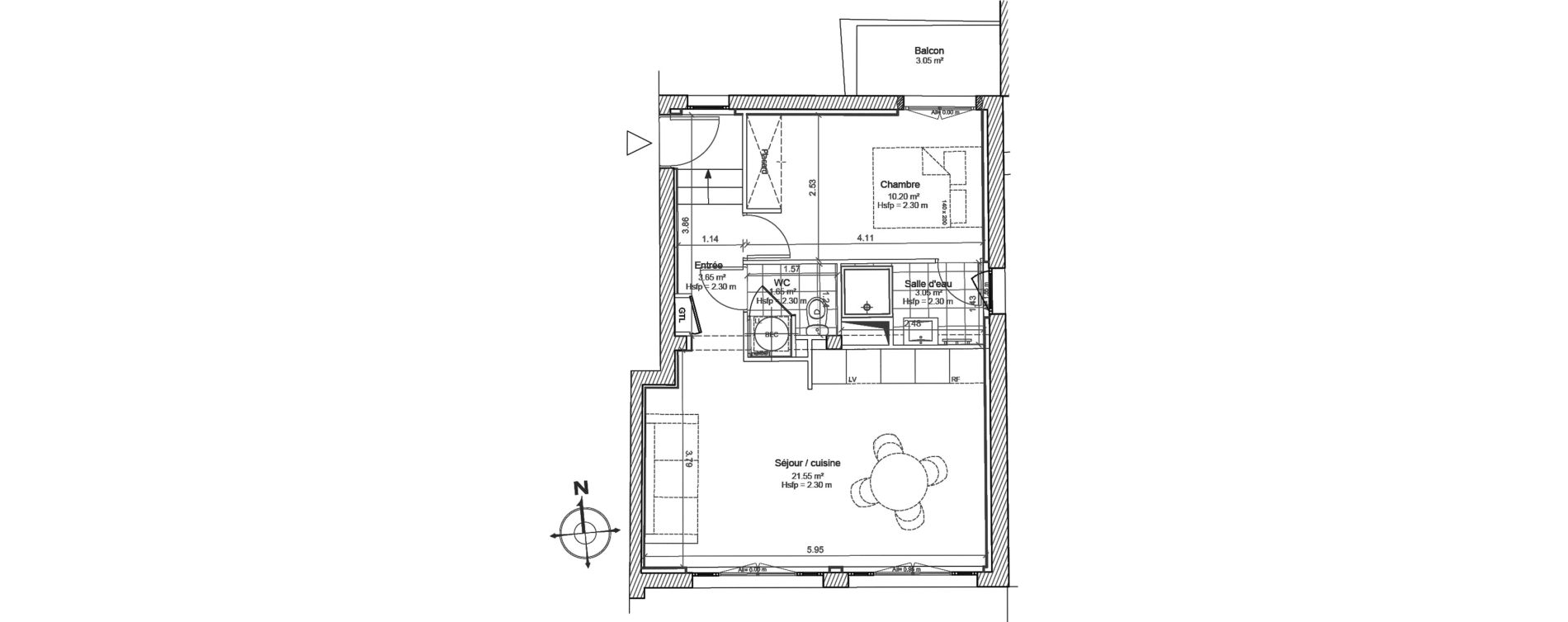 Appartement T2 de 40,10 m2 &agrave; Nice Vernier